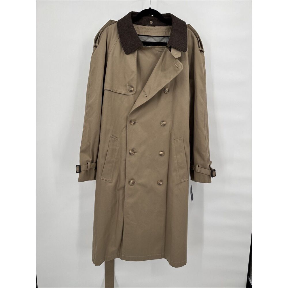 Hart Schaffner Marx Men's Classic Barrington Khaki Trench Coat NWT Size 44R